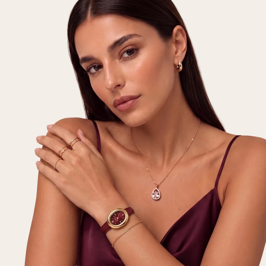 Noelle — Oval Leather Watch